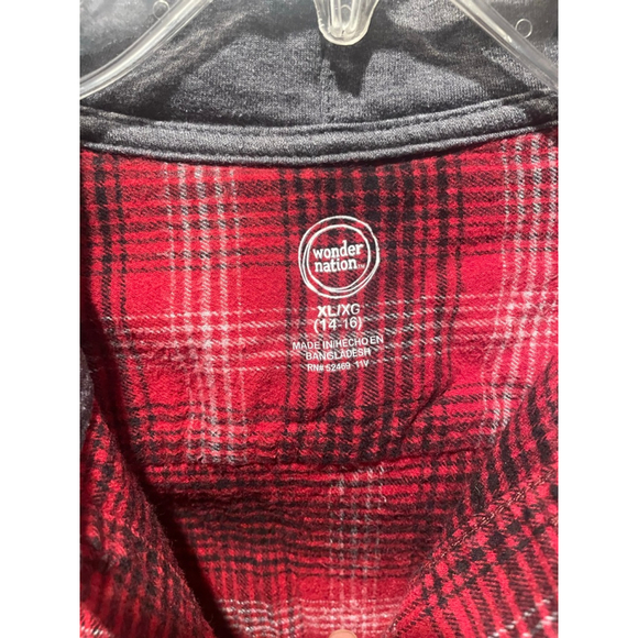 Boys Flannel Hoodie Shirts (XL) Plaid Flannel Button-down shirts (Set of 2) - Picture 4 of 7